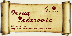 Irina Medarović vizit kartica
